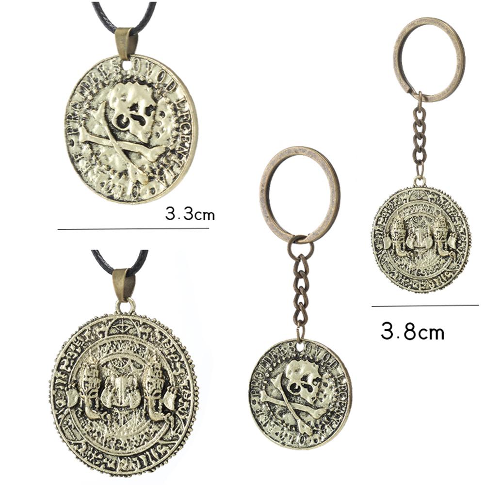 Fashion Uncharted 4 Drake Skull Necklace Mens Game Jewelry Leather Rope Cord Chain Charm Pendant Keychain Gifts