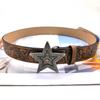 Creative PU Leather Waist Belt Adjustable Length Star Buckle Belt Girl Women Decorative Waist Belt for Coat Skirts Jeans
