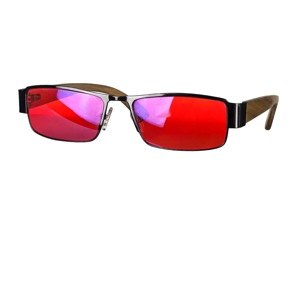 SHINU anti blue light lenses yellow driving glasses sleep glasses red lens orange gamging lens with wood leg frame