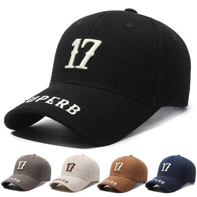 Die neue Nummer 17 bestickte Männer und Frauen mit der Baseballkappe Sonnenschutz Sonnenschutz Hardtop Korean Tide Entenzunge Hut