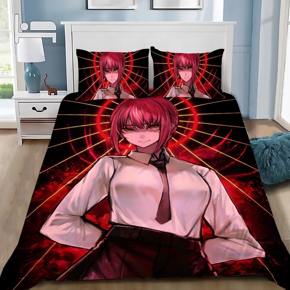Exquisite 3D Chainsaw Man Wallpaper Anime Printing Bedding Set Duvet Cover Comforter Bed Adult Youth Girl Boy Gift