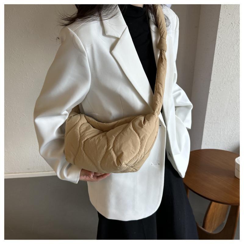 Fashion Down Bag Spring New Oxford Fabric Quilted Dumpling Bag Solid Color Shoulder Bag Crossbody Bag Women