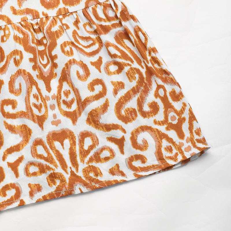 New Women's Abstract Print Sleeveless V-Neck Maxi Dress, Flowy Bohemian Long Dress for Summer Beach & Party