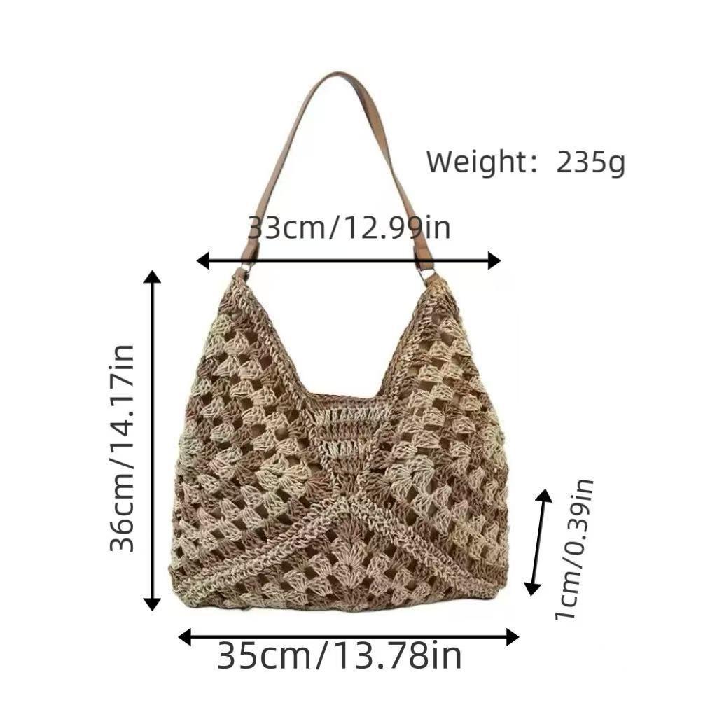 2025 Women's Versatile Straw Beach Bag: Fashionable, Simple, Large Capacity for Seaside Vacations
