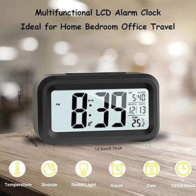 LCD Digital Alarm Clock, Smart Digital Alarm Clock With Temperature Data Repeat, Family Office Room Travel Table Clock