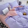 Purple Duvet Cover Microfiber Lavender Double Size Bedding Set,3Pcs Comforter Cover With Zipper Closure Reverse Pink Quilt Cover