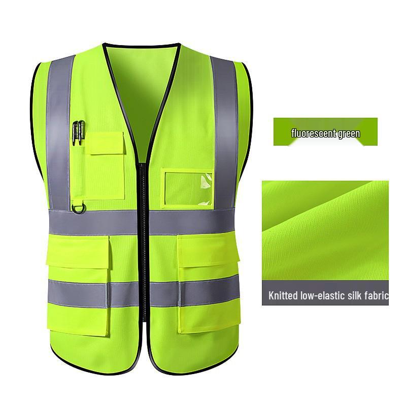 Multi-Pocket Reflective Safety Vest for Construction and Traffic Duty