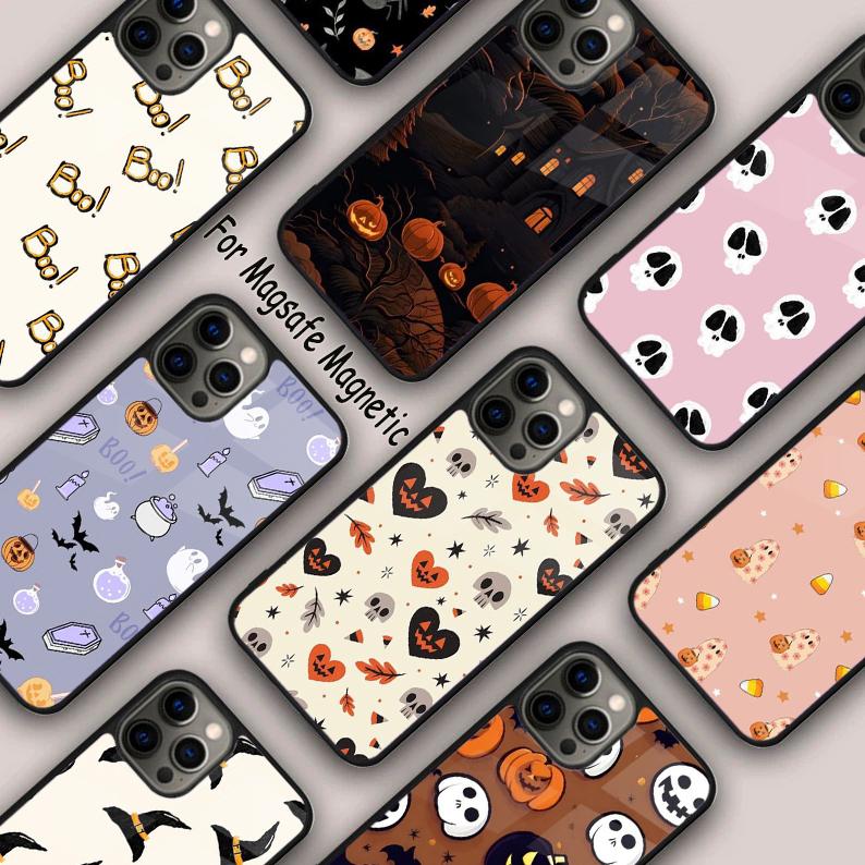 HALLOWEEN PATTERN Magnetic Phone Case For APPLE iPhone 17 Air 16 14 13 12 Pro Max 15 Plus Wireless Charge With MagSafe Cover