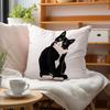 Black Cat Realistic Print Peach Skin Velvet Pillow Cover, Contemporary Style Case For Car Sofa Living Room Decor No Insert