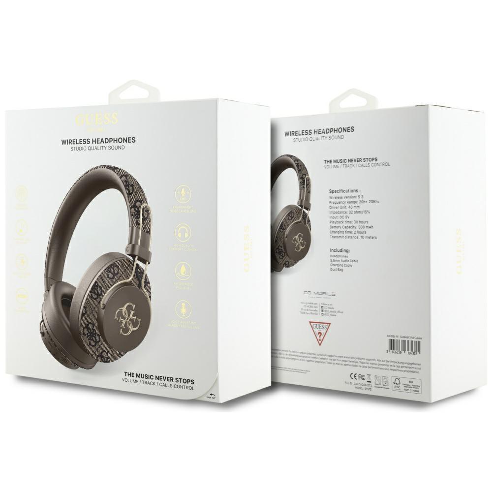 Guess Bluetooth ENCMetal 4G Logo Brown Over-Ear Headphones