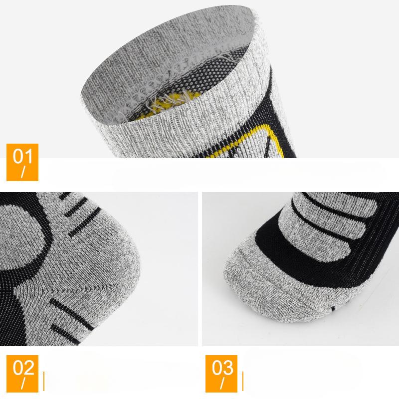 1 Pair Ski Socks Winter Warm High Tube Thickened Outdoor Sports Camping Hiking Fishing Cycling Mountaineering Long Socks for Men