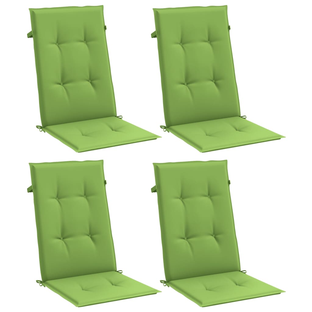 High Back Chair Cushions 4 Pcs Melange Green 120x50x4 cm Fabric
