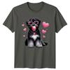 Fluffy Dog With Heart Glasses Bubblegum Dogs Animals Unisexs TShirt Unisexs Tee