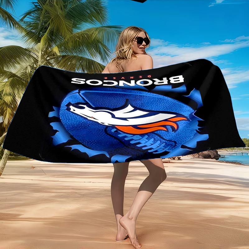 Denver Broncos Logo Strandtuch, Schnelltrocknend, Pflegeleicht, Geeignet für Fitness und Strandurlaub, Sport-Essential