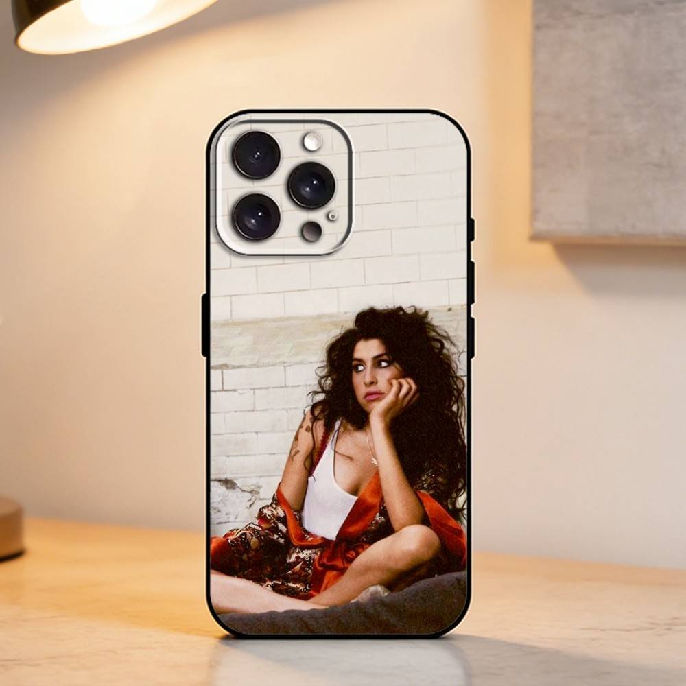Sängerin A-Amy W-Winehouse Handyhülle für iPhone 17,16,15,14,13,12,11 Plus,Pro Max,XS,Weiche Silikon-Schwarze Hülle