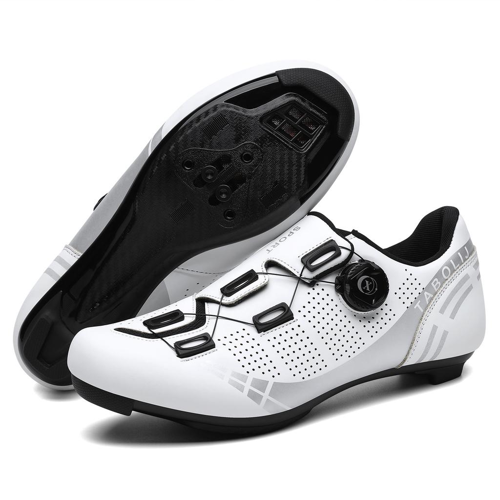 New cycling shoes with locks Double buckle lock shoes Men's and women's road cycling power shoes Hard sole Mountain cycling Rubber sole