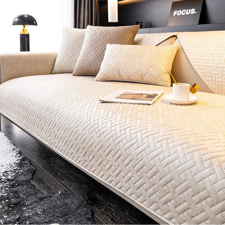 Sofa Cushion Four Seasons Universal Technology Cloth Modern High-Grade Light Luxury Waterproof And Non-Slip Cushion Non-Stick Fur Seat Cushion Cover