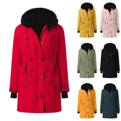 Women's Fashion Cotton-padded Coat Lamb Wool Cotton-padded Coat With Fleece Hooded Coat
