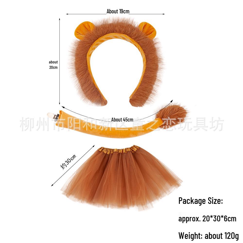 Halloween Plush Animal Ears Headband for Cosplay (Lion, Fox, Cat)