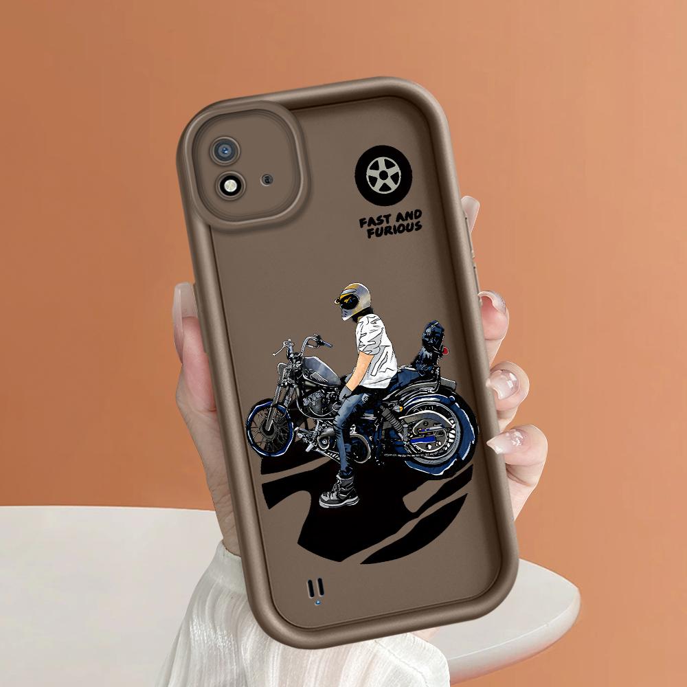 Soft Silicone Square Ladder Printing Pattern Phone Casing Full Cover Camera Shockproof Protection Rubber Case for OPPO Realme