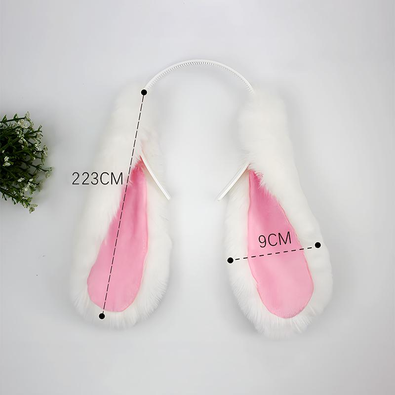 Cute Bunny Ears Headband Plush Rabbit Hair Hoop Headwear Cosplay Costume Hair Accessories For Adults Party