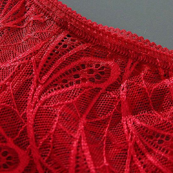 Low-rise Cotton Crotch Seamless Solid Color Women Panties Sexy See-Through Hollow Lace Briefs