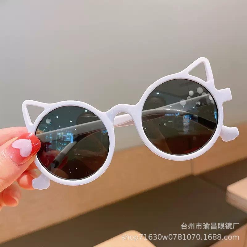 New children's glasses cute cat ears hollow sunglasses UV-proof sunglasses boys and girls