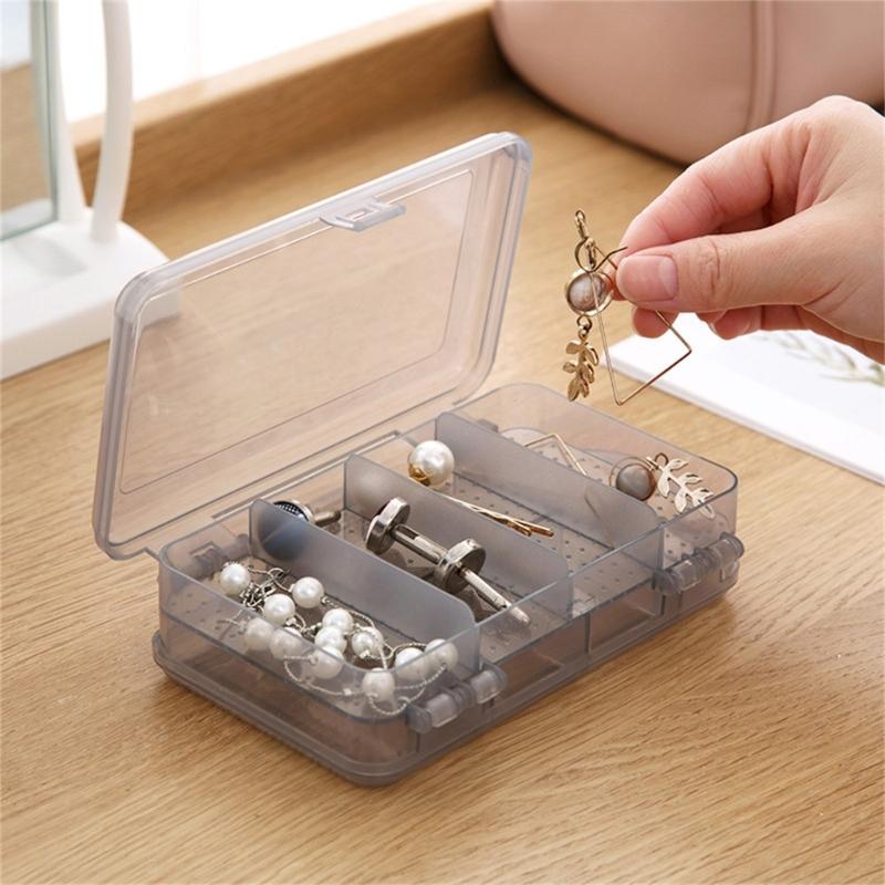 Elegant Jewellery Display Holder Space Saving Jewelry Storage Box Practical 2 Layer Plastic Organizers for Women