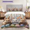 Rabbit Pattern Bedding Quilt Set Quilt Cover Pillowcase Home Decoration Birthday Gift (1 * duvet cover + 2 * pillowcase, without core)