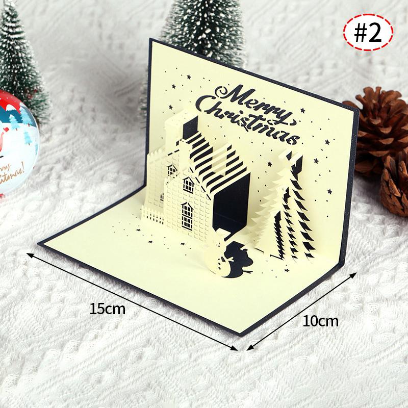 3D Christmas Tree Greeting Cards Desktop Decor Xmas Party Pop Up Card Postcard for Kids 2025 New Year Home Decoration Supplies