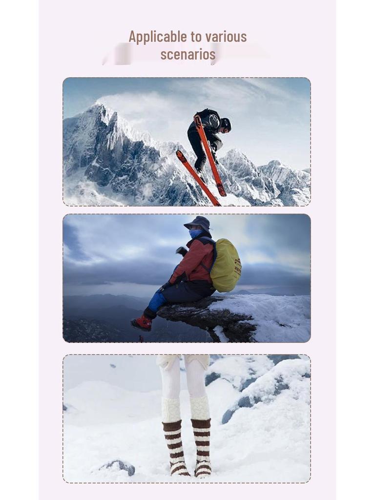 Merino Wool Knee-High Ski Socks: Thick, Warm, Non-Slip, Sweat-Absorbent for Men & Women.