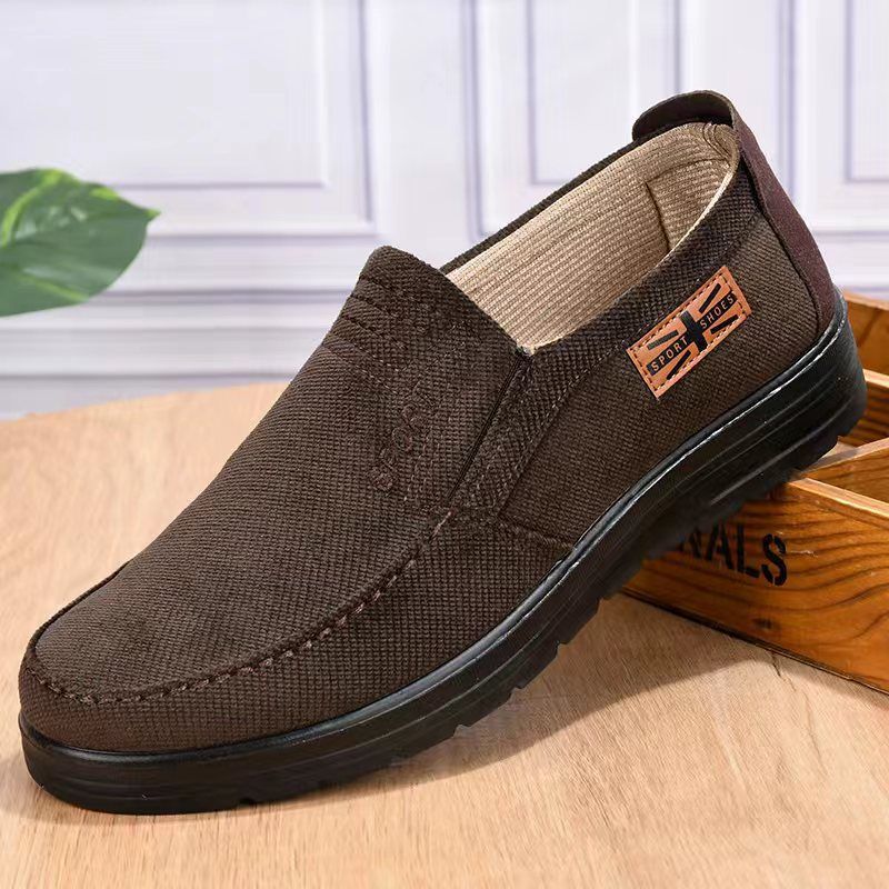 Spring and Autumn Old North Cloth Shoes Men's Versatile Soft-soled Cloth Shoes One Pedal Breathable Polyurethane Middle-aged and Elderly Dad Shoes