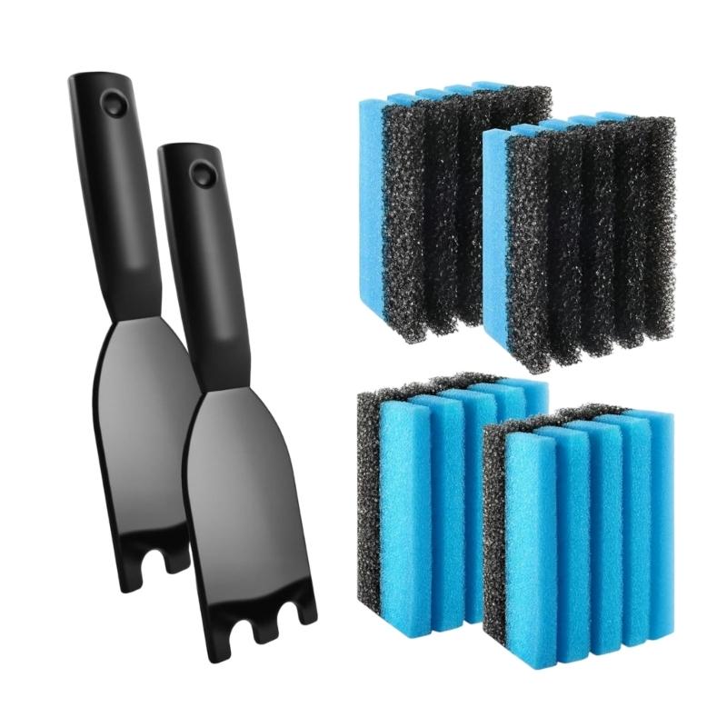 Practical Grill Cleaning Accessories Pack With Sponges And Scrapers Nylon Spatula Grills with Grooves And Cookware