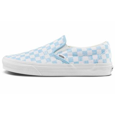 Slip-On Series Casual Checkerboard Low Top Skate Shoes Unisex Sneakers Blue White VN0A7VCFYRQ
