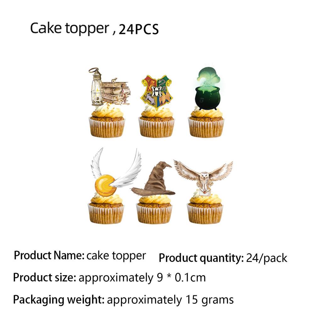 Wiz World Theme Party Supplies: Harry Potter Plates, Cups, Napkins, Cake Decorations Set