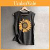 Women's Casual Sleeveless Tops Featuring Beautiful Sunflower Print For Everyday Fashion