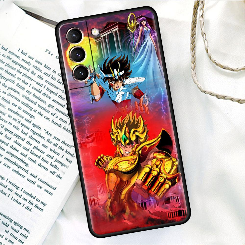 Phone Black Soft Case For Samsung Galaxy S22 S21 S20 Ultra FE S9 S8 S10 Plus Note 20 10 9 Fundas Cover Sainte Seiya Japan Anime