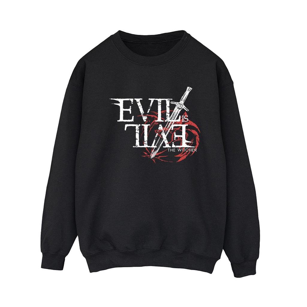 Netflix Womens/Ladies The Witcher Evil Is Evil Sweatshirt