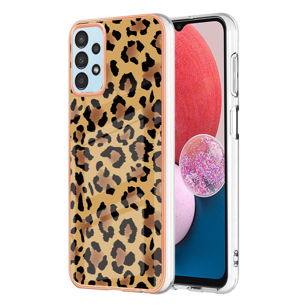 

YB IMD Series-19 Style D For Samsung Galaxy A13 4G 2.0mm TPU Anti-drop Phone Case IMD Pattern Electroplated Cover Leopard Print