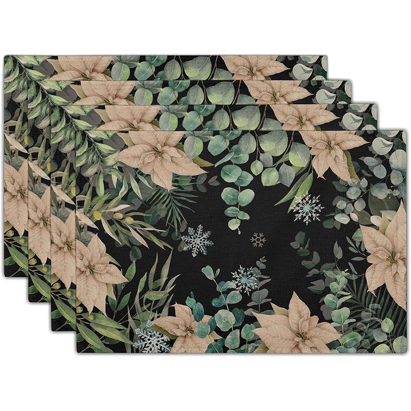Tropische Blatt-Tischsets Böhmische Tischdekoration Rutschfest Hitzebeständig Geschirr Essunterlage für Sommer Strand Heimdekoration