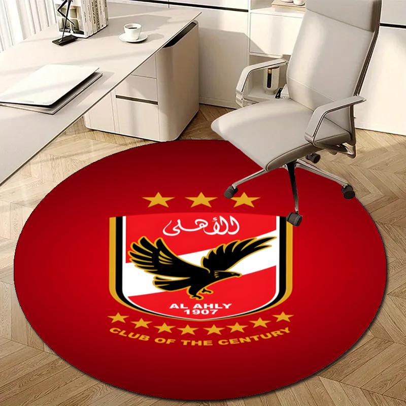 Personalized Al Ahly FC Round Chair Office Rug - Perfect for Mat, Office Chair & More - Ideal Gift for Birthdays and Holidays