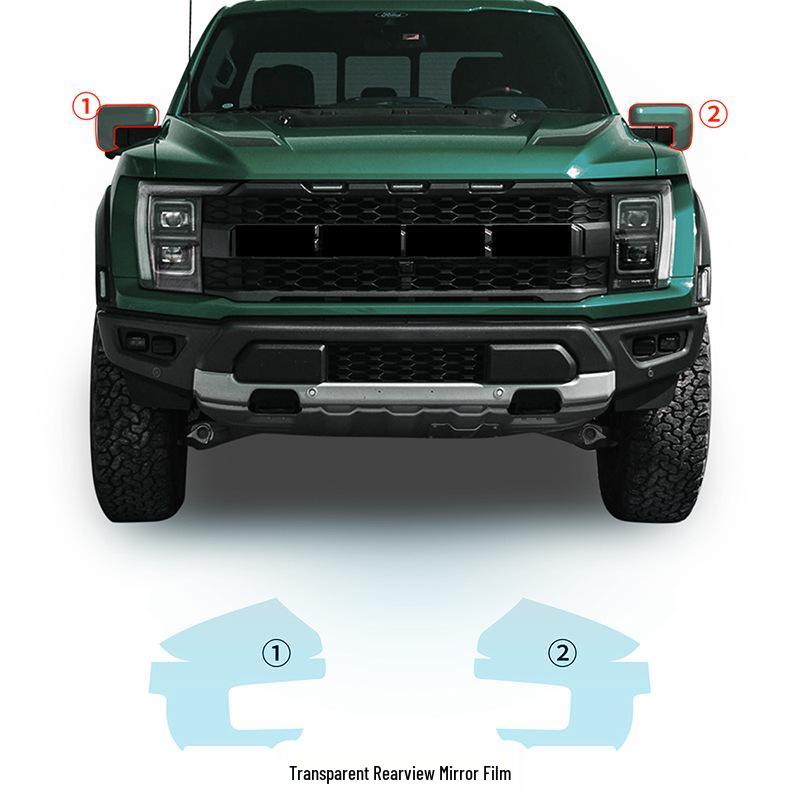 Exclusive TPU Protective Film for Ford F-150: Transparent Headlight & Rearview Mirror Cover