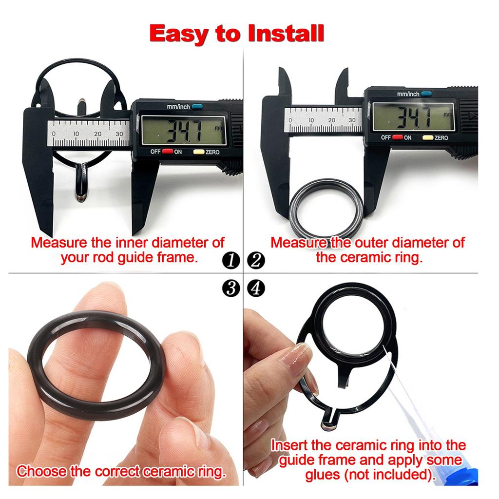 Fishing Rod Guide Repair Kit Ceramic Guide Rings Fishing Rod Repair Kit