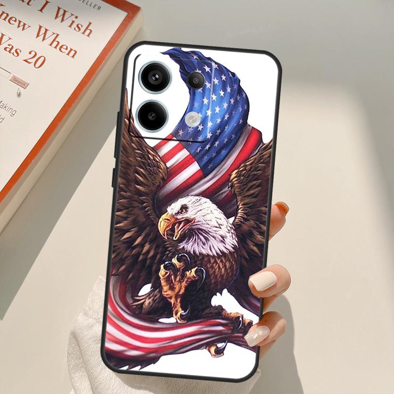 

American USA Flag Eagle Funda For Xiaomi Redmi Note 14 10 11 12 13 15 Pro Plus Case For Redmi 15 14C 10C 12C 13C 15C Redmi Note 14 Pro 5G