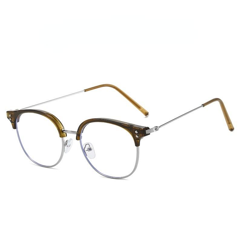 

Шикарные очки с круглой оправой и прозрачными линзами для женщин - Эффект похудения, Защита от синего света, Модный аксессуар зелёный