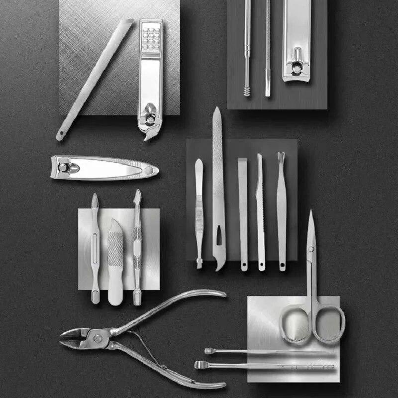 Manicure Cutters Nail Clipper Set Stainless Steel Ear Spoon Nail Clippers Pedicure Nail Art Tool Manicure Nail Kit Professional