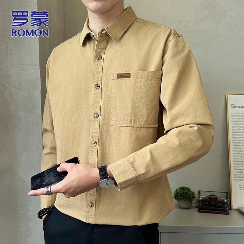ROMON Men s Autumn/Winter Long-Sleeve Casual Shirt XL