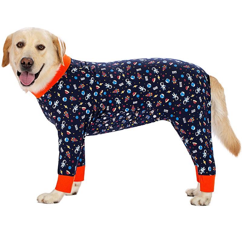 Large Dog Full-Body Jumpsuit Golden Retriever Labradoodle Samoyed Cotton Pet Apparel Lightweight Belly Protection