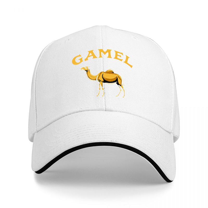 Gamel Camel Logo Baseball Cap Black Gold Embroidered Animal Design Adjustable Hat for Unisex and Women Outdoor Fashion Accessory