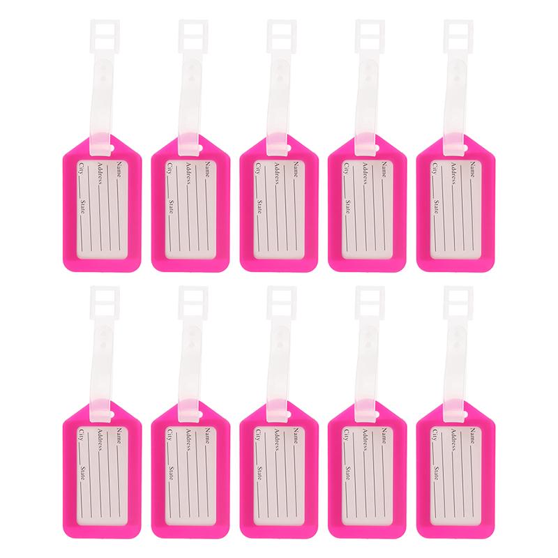 

10Pcs Luggage Tags Suitcase Label Baggage Portable Label Travel Accessories рожевий червоний колір